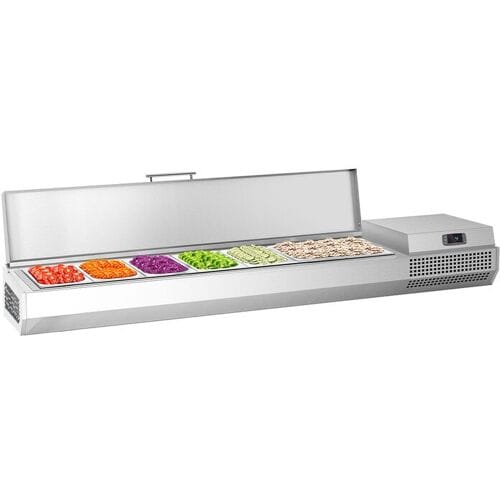 GGM Gastro Opzetkoelvitrine PREMIUM PLUS - 1733x353mm - 7x GN 1/4 zilver
