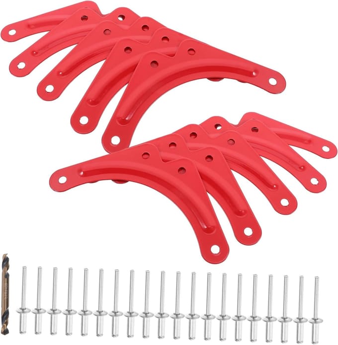 Ladder Versteviging Kit - Ladder Onderdelen - Ladder Stabiliteit - Triangular Hoeksteunen - 10 Stuks - Rood