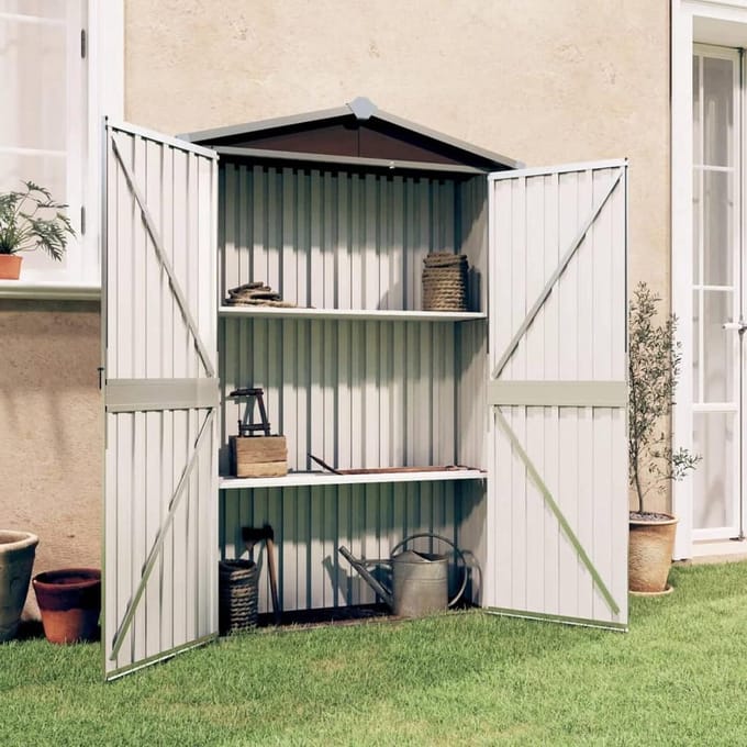 Tuinberging - Gereedschapskast - Opbergen Tuinspullen - Met ventilatie - 107.5 cm - Bruin