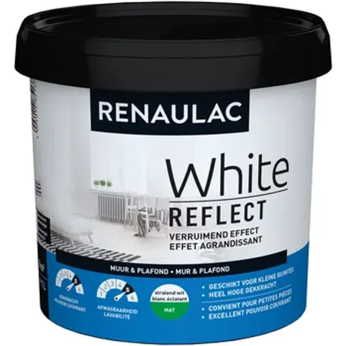 Renaulac Muur & Plafond Muurverf - Mat - Wit - 1l