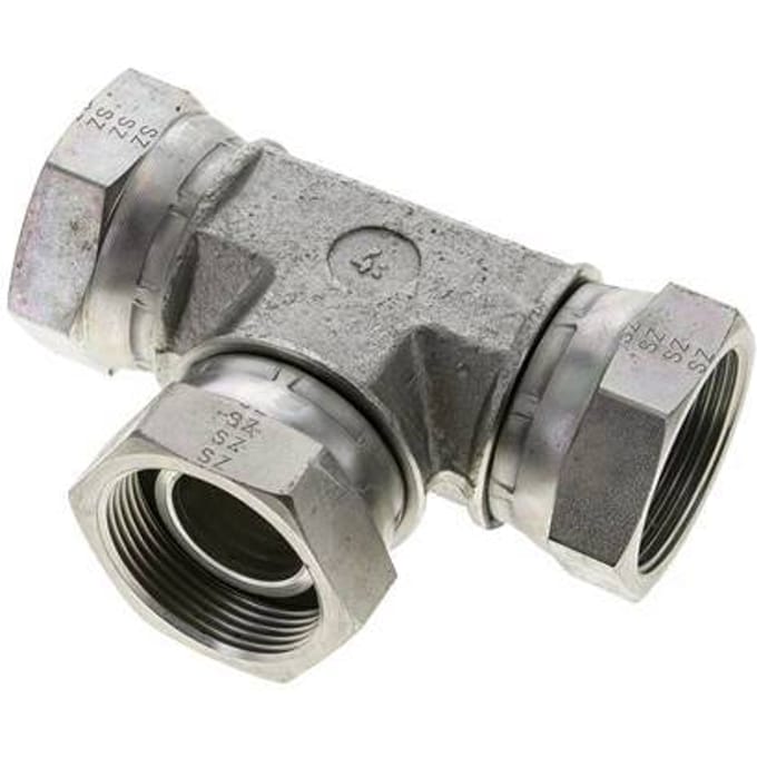 T-koppeling G1 1/2'' Binnendraad Hydrauliek Staal 125bar (1756.25psi)