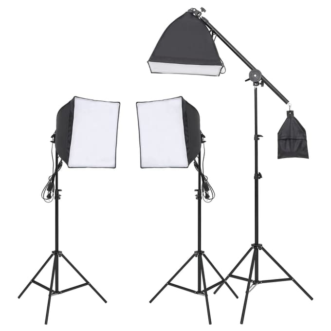 vidaXL - Fotostudioset - met - verlichtingsset - en - achtergrond