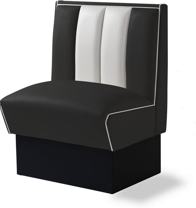 Bel Air Dinerbank Single Booth HW-70 Zwart