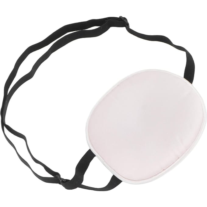 Ooglap Zijde Katoen Elastische Band Volledige Bedekking Lichtblokkerende Oogbedekking Pad voor Volwassenen white