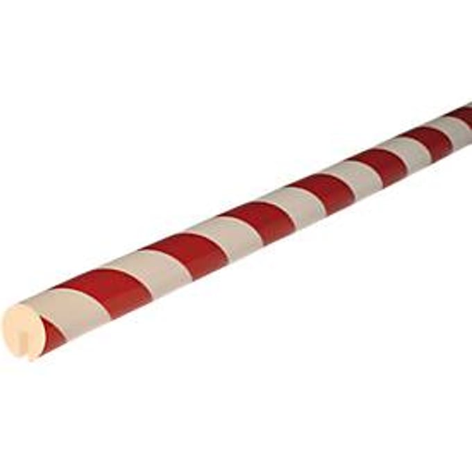 Randbeschermprofiel type B, 5 m/rol, wit/rood