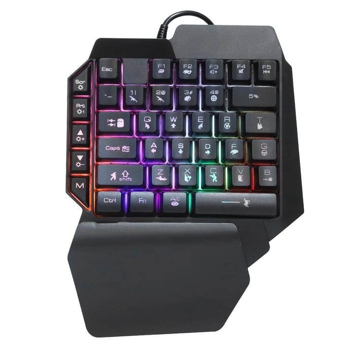 Eenhands Toetsenbord voor PUBG Computer Mechanisch Gaming Accessoire met Opvallende Verlichting