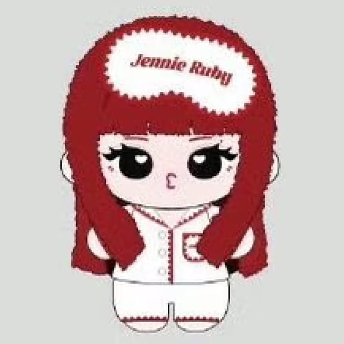 MINISO X Jennie - [Jennie Ruby] Porte-clés peluche MD Red Mask white