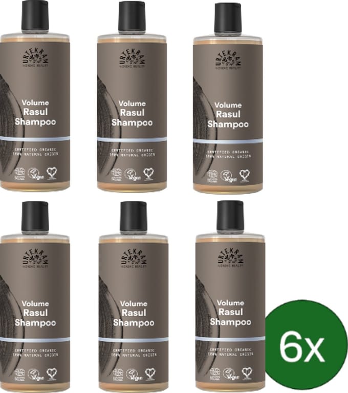 Urtekram Rhassoul Shampoo (Vet Haar) – 500 ml – Multipack met 6 stuks