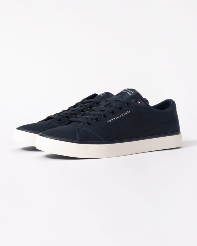 Tommy Hilfiger - Heren Sneakers Hi Vulc Low Canvas - Blauw - Maat 40