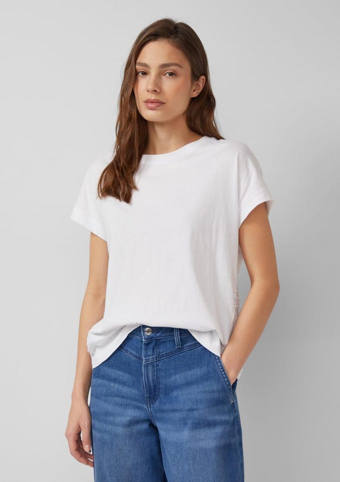 Zachte katoen T-shirt met Engelse borduursel dames s.Oliver