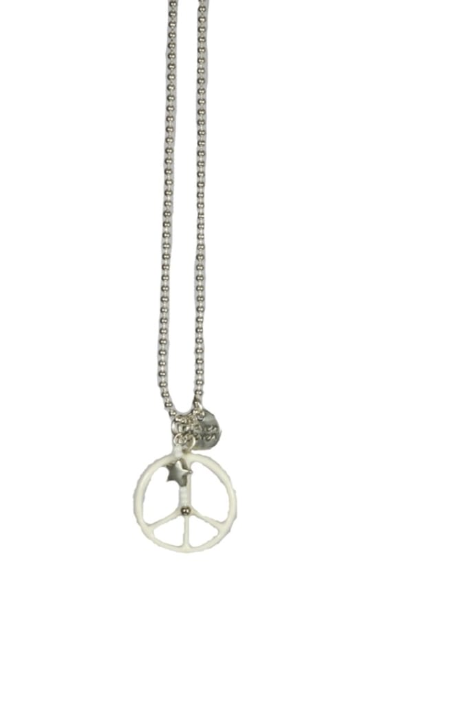 Heaven Eleven KIDS - Meisjes - ketting - ballchain - rvs - peace - bone