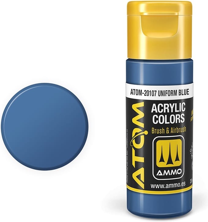 AMMO by Mig Jimenez Hobbyverf Acrylverf - MIG 20107 ATOM - Uniform Blue - Acryl - 20ml Verf flesje - 20 ml