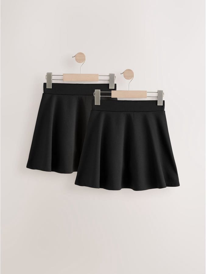 Next - Meisjes - 2 Pack Pull-On Skort met jersey stretchy - Zwart