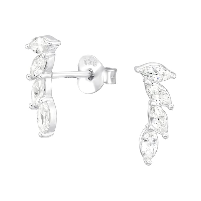 Montebello Oorbellen Darcy - 925 Zilver E-Coating - Blad - 12x5mm