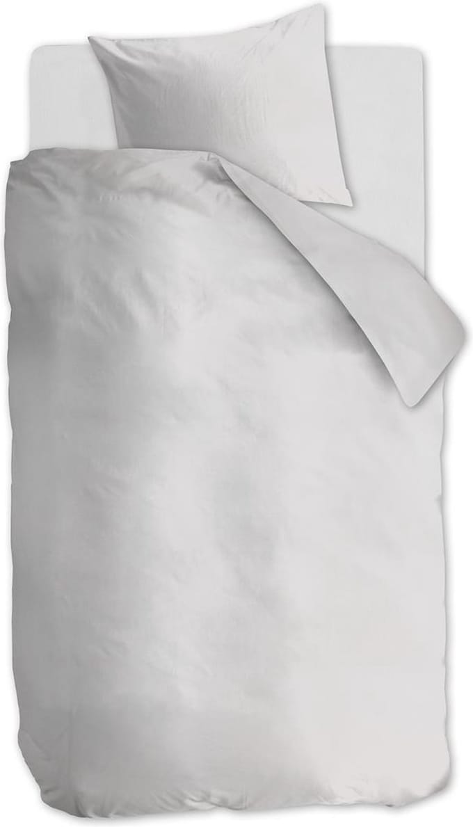 Ambiante Cotton Uni dekbedovertrek - Effen - Eenpersoons - 140x200/220 - Wit