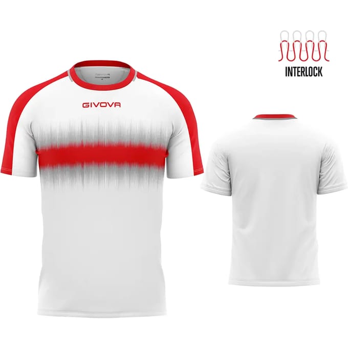 Sportshirt Givova Radio Rood-wit Wit - M