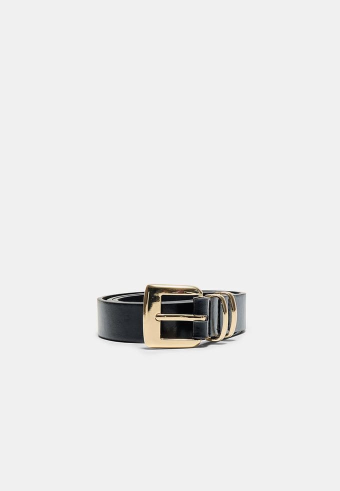 Stradivarius Riem met vierkante gesp  Zwart 90