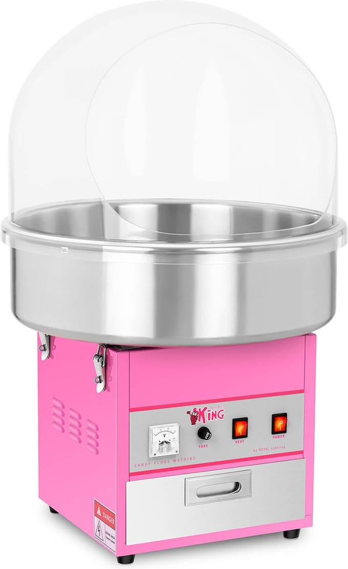 Royal Catering Suikerspinmachine - 52 cm - 1200 W - Spatbescherming 10010085