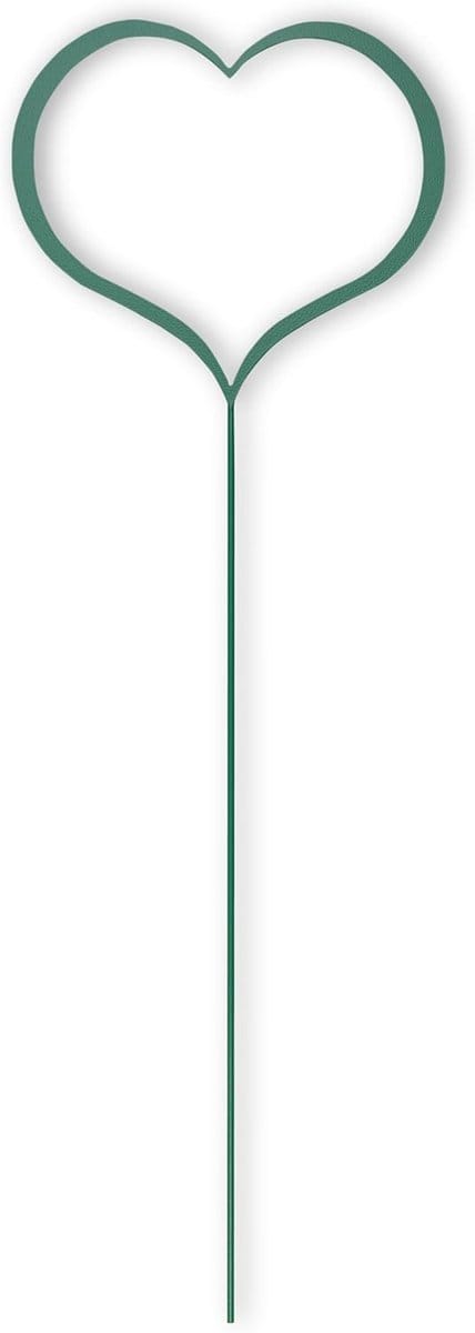 Grote Hartvormige Steker - Tuindecoratie Bodem - Tuin Aankleden - Open Design - 73 x 25.5 cm - Groen