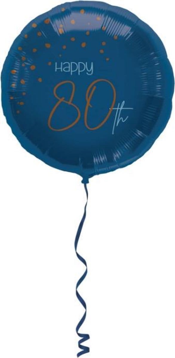 Folat - Folieballon 80 Jaar Elegant True Blue 45cm