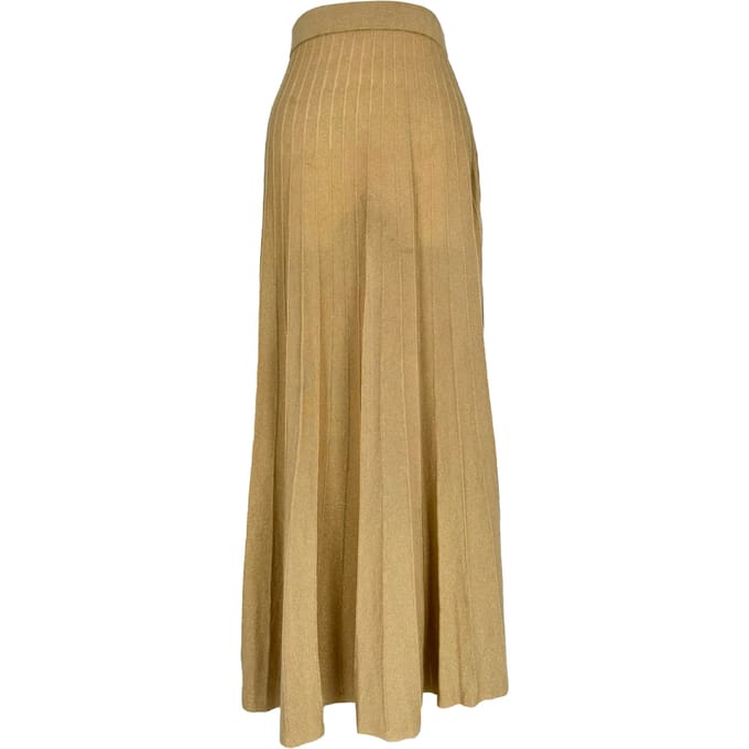 Ba&sh geplooide maxi-rok in camelkleurige polyester