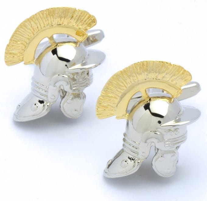 Manchetknopen - Romeinse Helm Zilver en Goud