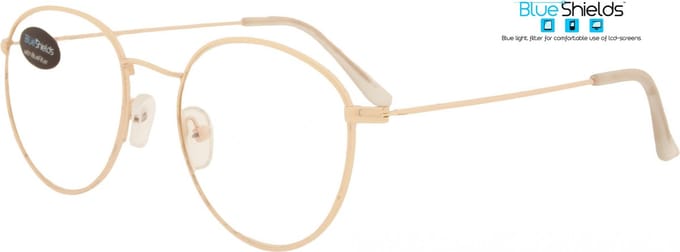 BlueShields SFG018 DEPP - Beeldschermbril - Leesbril +1.00 - Goudkleurig frame - Metaal