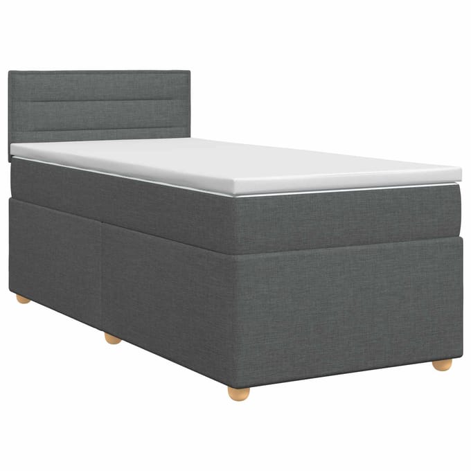 vidaXL - Boxspringbed - met - matras - Donkergrijs - 80 - x - 200 - cm - Stof