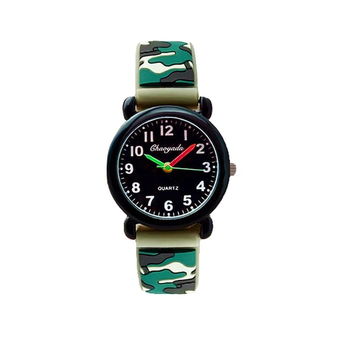 Army Kinderhorloge 3D - Groen | Camouflage/Leger | Kunststof/Siliconen