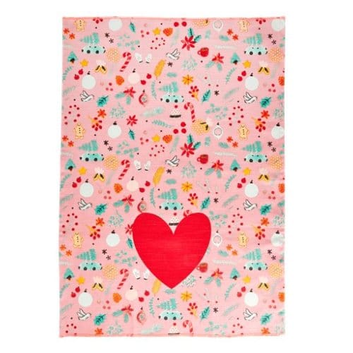 Rice kerst theedoek - allover x-mas print