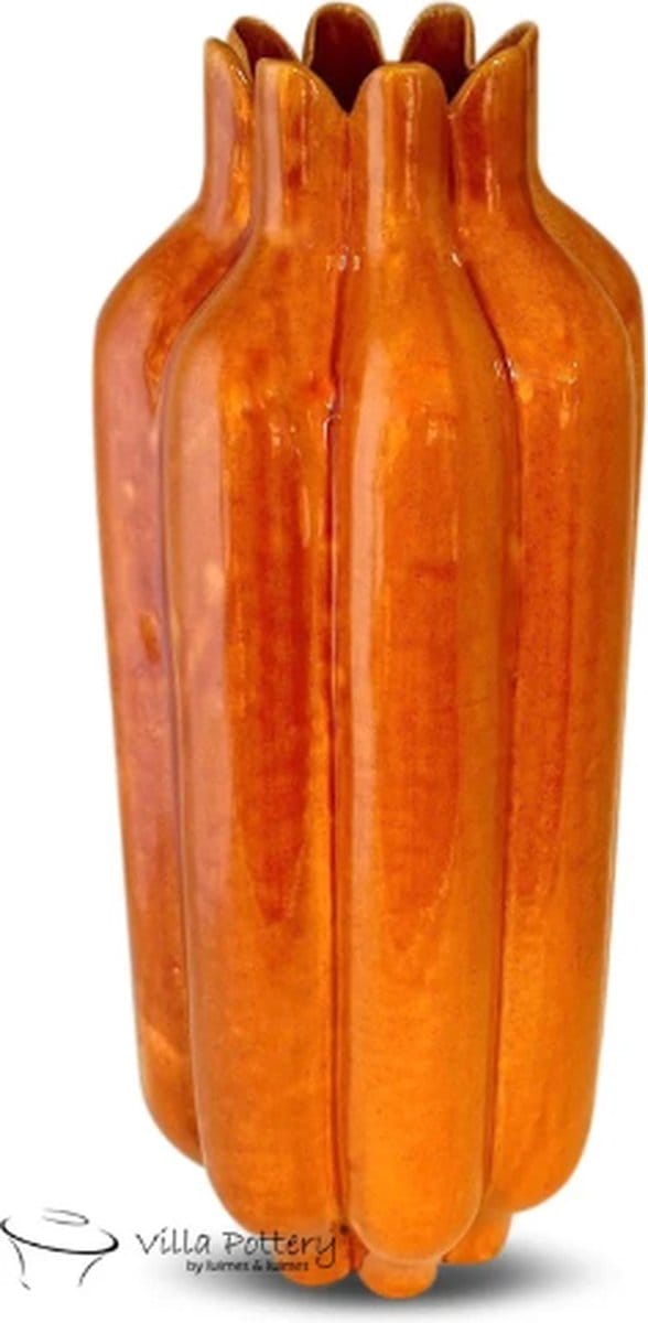Vaas - Villa Pottery - Decoratie - Woondecoratie - Keramiek - Flowerpower 2_2 Orange reactive