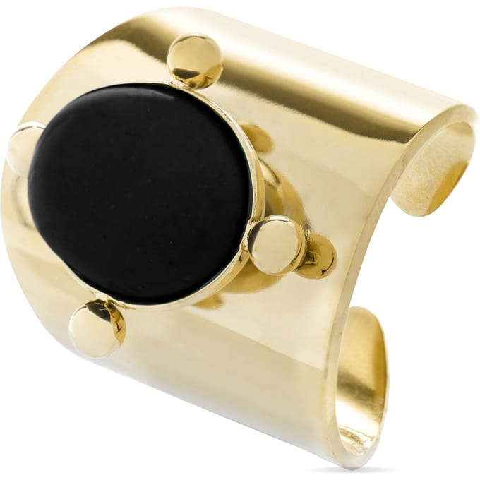 Luxenter Onyx ring afgewerkt in 18K geel goud - Rhumo