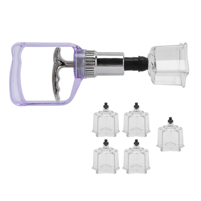 Vijfpuntige Stervormige Cupping Cup Set Pijnverlichting Massage Cupping Therapie Set Pomp Pistool white