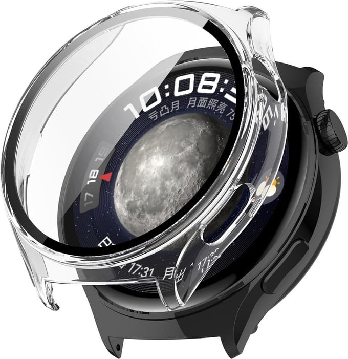 Strap-it Hard case hoesje met screen protector - geschikt voor de Huawei Watch 4 (transparant)