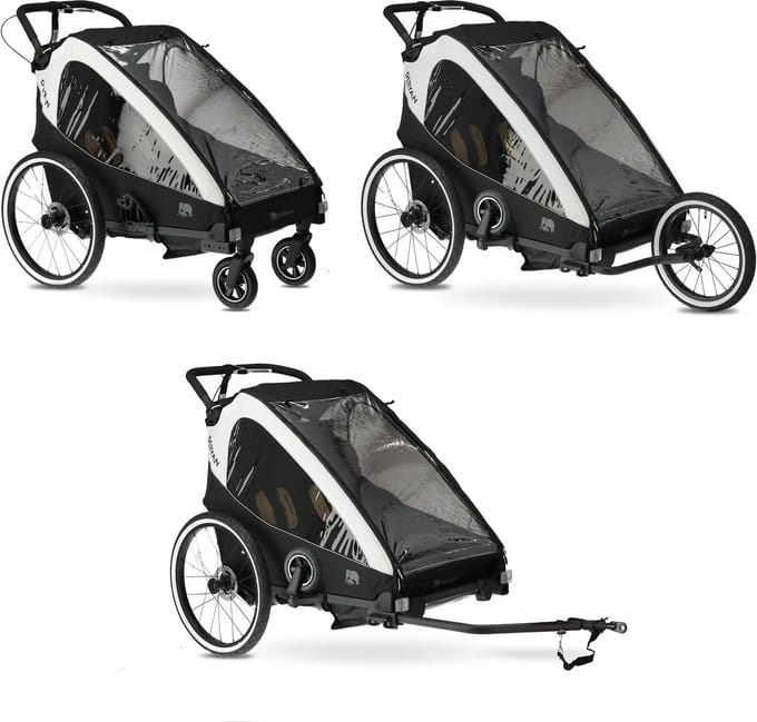Deryan Fietskar V2 - Kinderfietskar 2 Persoons - Wandelwagen - Cream