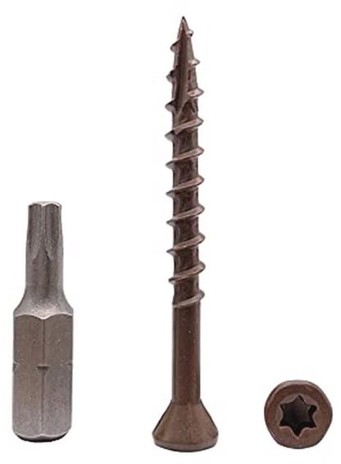 Pack van 250 stuks houten terrasschroeven 4,2 x 45 mm met anti-corrosie afwerking