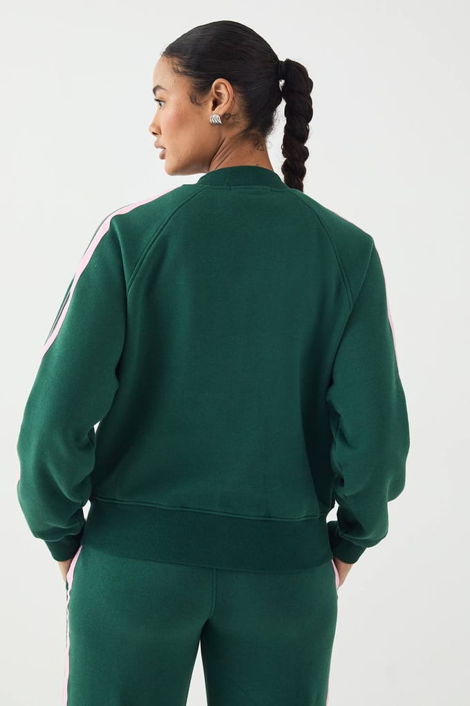 Dames DSGN Studio Geborduurd Sweatshirt met Zijstreep | Groente | Maat: XS