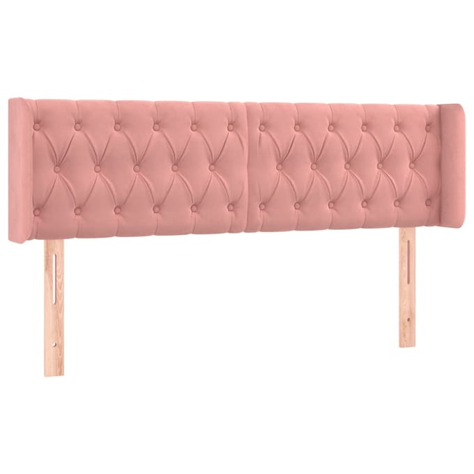 vidaXL - Hoofdbord - LED - 147x16x78/88 - cm - fluweel - roze