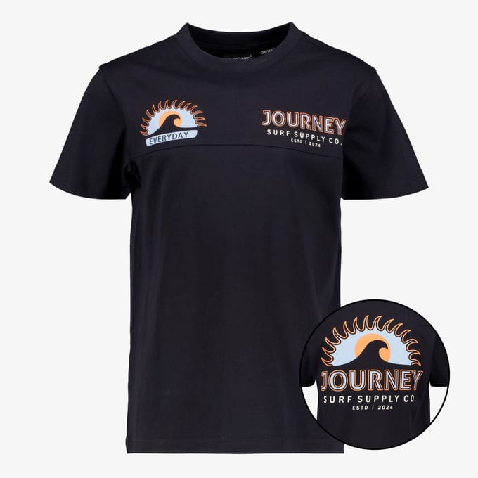 Unsigned jongens T-shirt met backprint donkerblauw - Maat 146/152