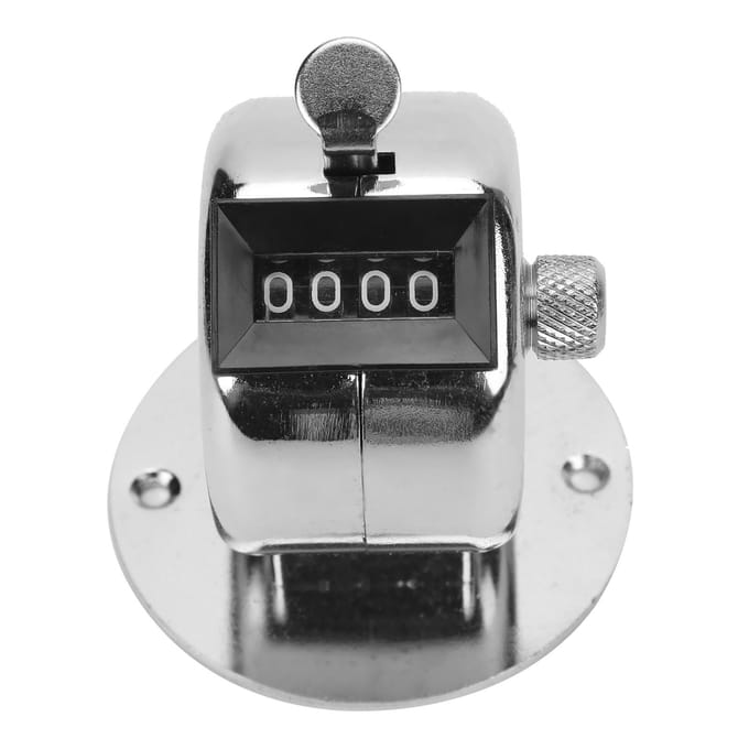Hand Tally Teller Roestvrij Staal 4-Cijfer Handmatig Tellen Tool voor Werkplaats Inventaris gray