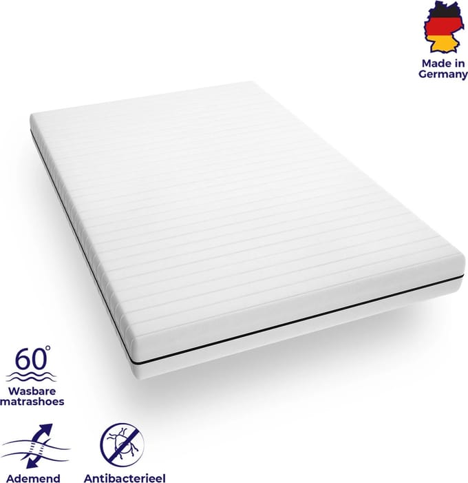 Matras - 140x200 - koudschuim - premium plus tijk - 14cm - Gemiddeld