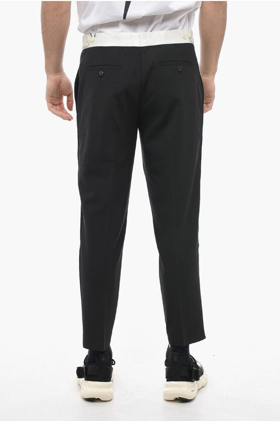 Slim Fit JAMIE-broek met contrasterende details in zwart