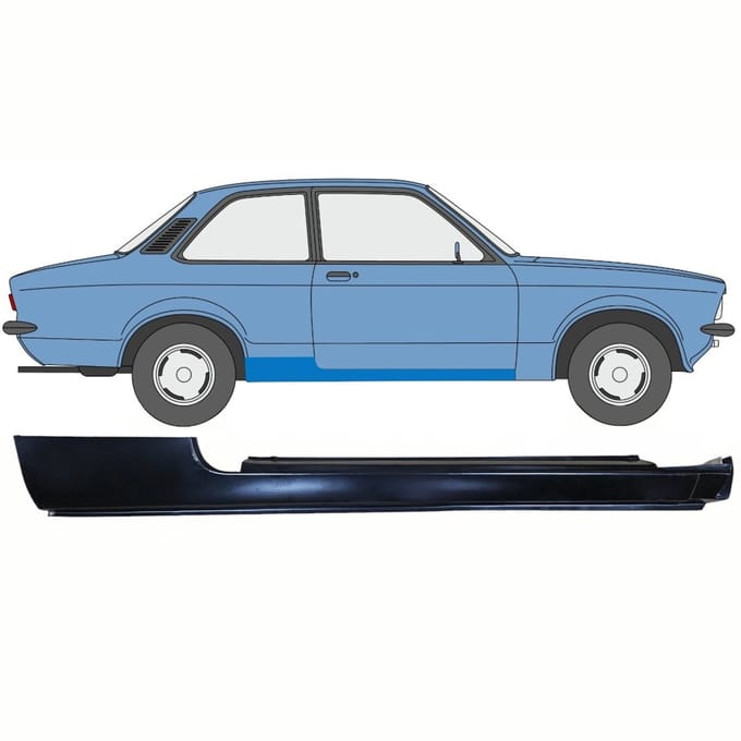 Volledige dorpel voor Opel Kadett C 1973-1979 / Rechts
