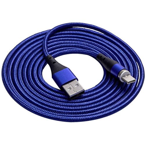 Akyga AK-USB-43 USB-kabel USB-A stekker, USB-C stekker 2.00 m Blauw Magnetische stekker