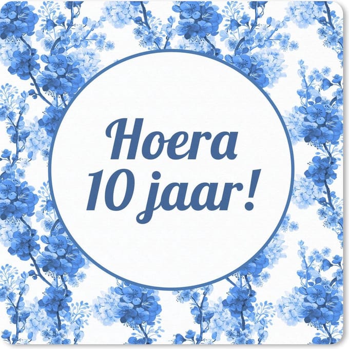 Muismat 20x20 cm - Mousepad Feest - 10 Jaar - Decoratie - Muismatten