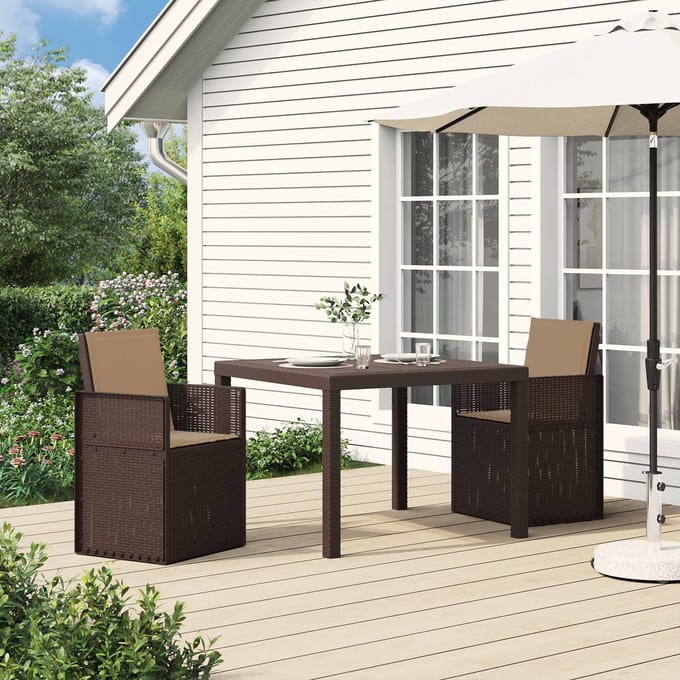 vidaXL - Tuinstoelen - 2 - st - Bruin - en - Taupe - PP