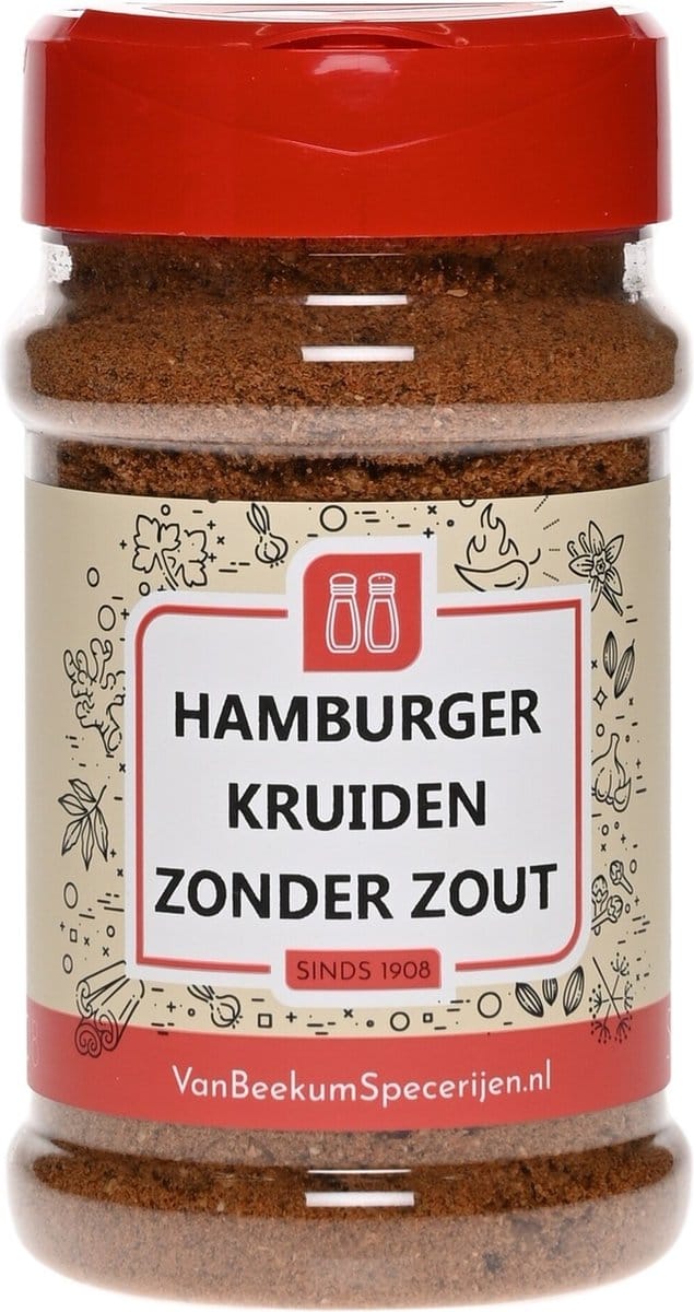 Van Beekum Specerijen - Hamburger Kruiden Zonder Zout - Strooibus 120 Gram