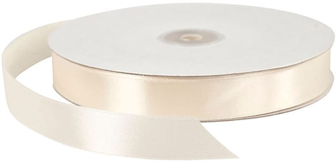 Satijn lint, b: 20 mm, cr�me, 100 m