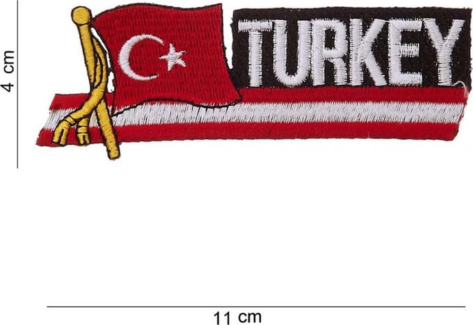 Embleem stof Wapperende vlag Turkije