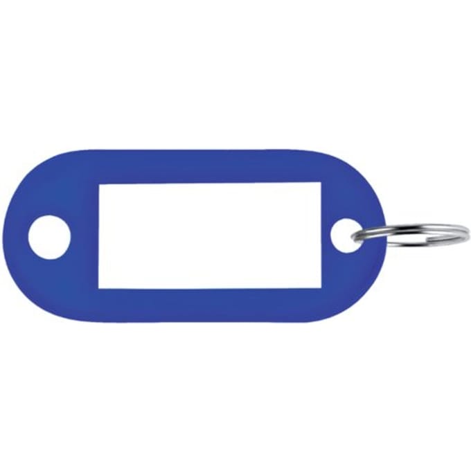 Sleutellabel pavo kunststof blauw 100 stuks